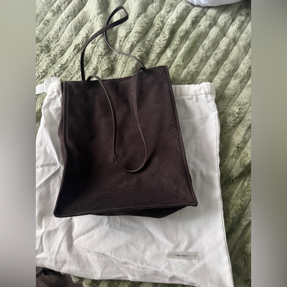 New With Dust Bag! The Row Small To Go suede top handle bag Tote - Dark Aniline